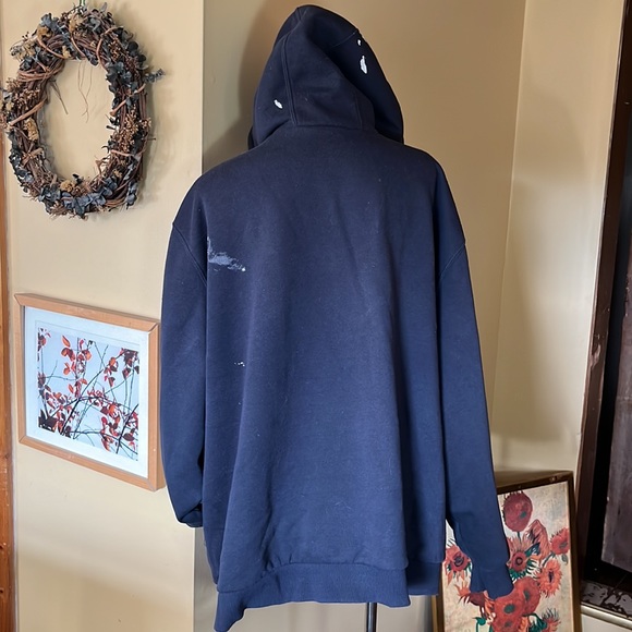 CARHARTT Size 3X RainDefernder Thrashed Paint-Splotch Zipper Down Casual Hoodie - Picture 6 of 16